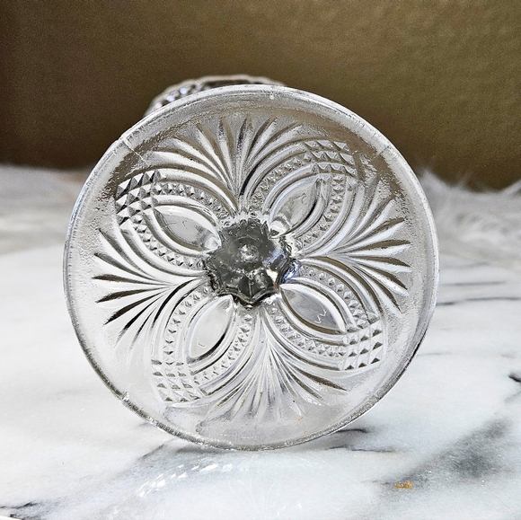 Vintage EAPG Art Clear Pressed Glass Flower Bud Vase 8 in Antique - Picture 3 of 11